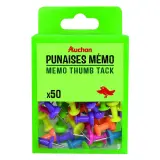 AUCHAN Boite de 50 punaises Memo 9mm