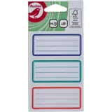 AUCHAN Lot de 21 étiquettes scolaires adhésives 34x75mm lignées 3 couleurs