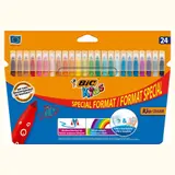 BIC Etui de 24 feutres de coloriage pointe moyenne KID COULEUR