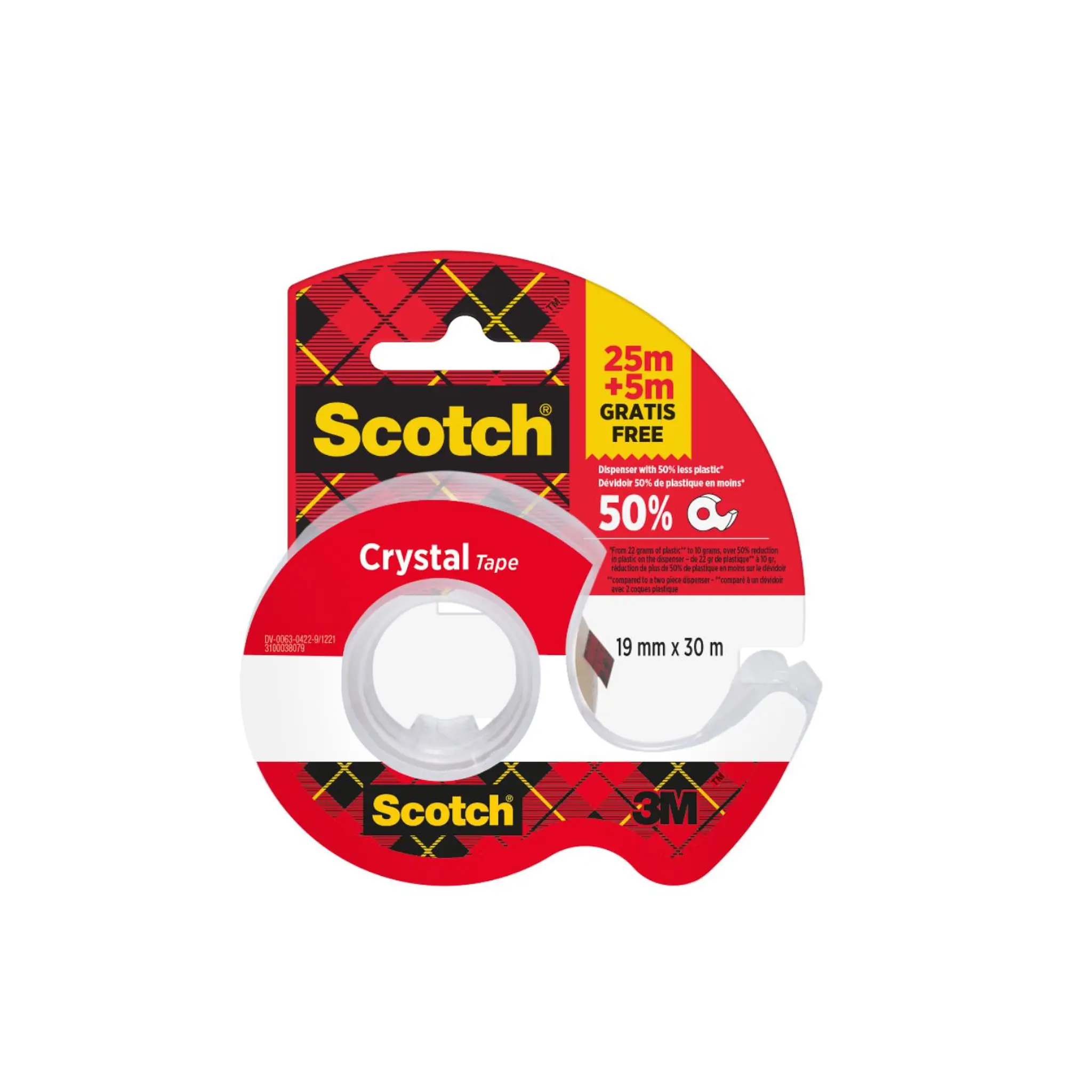 SCOTCH Rouleau ruban adhésif 25m + 5m gratuit avec dévidoir