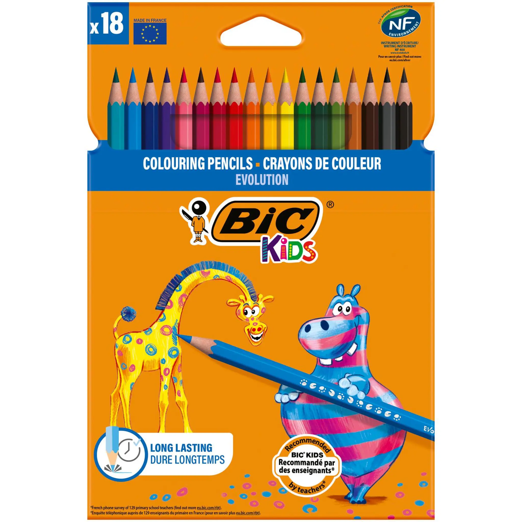 BIC Crayons de couleur x18 Kids Evolution