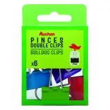 AUCHAN Boite de 6 pinces à reliure 25 mm
