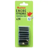 AUCHAN Lot de 24 cartouches d'encre courtes effaçables bleu