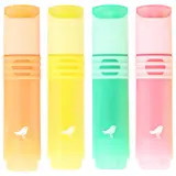AUCHAN Lot de 4 surligneurs pastels coloris assortis pointe biseautée