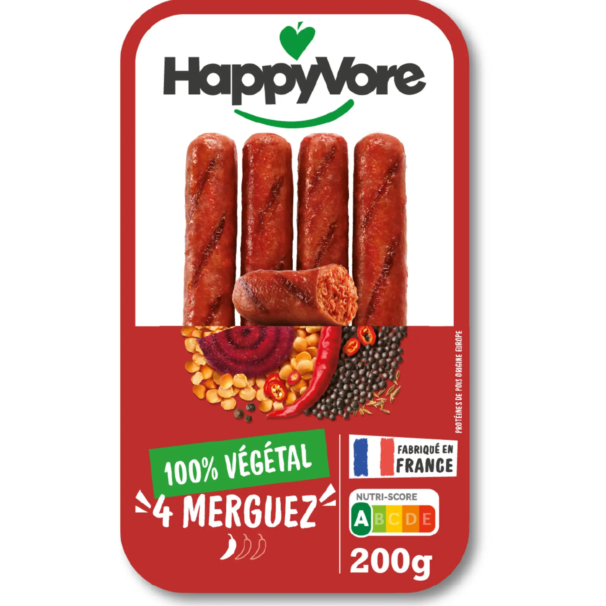 HAPPYVORE Merguez végétales et piquantes