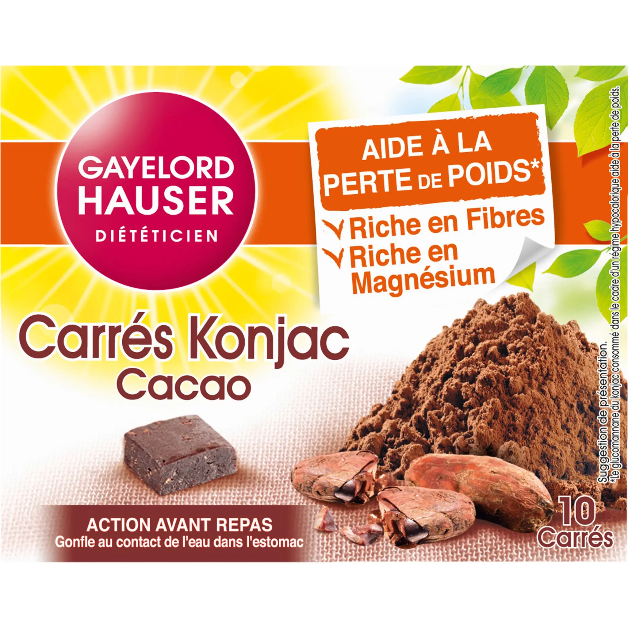 GAYELORD HAUSER Carrés de Konjac au cacao