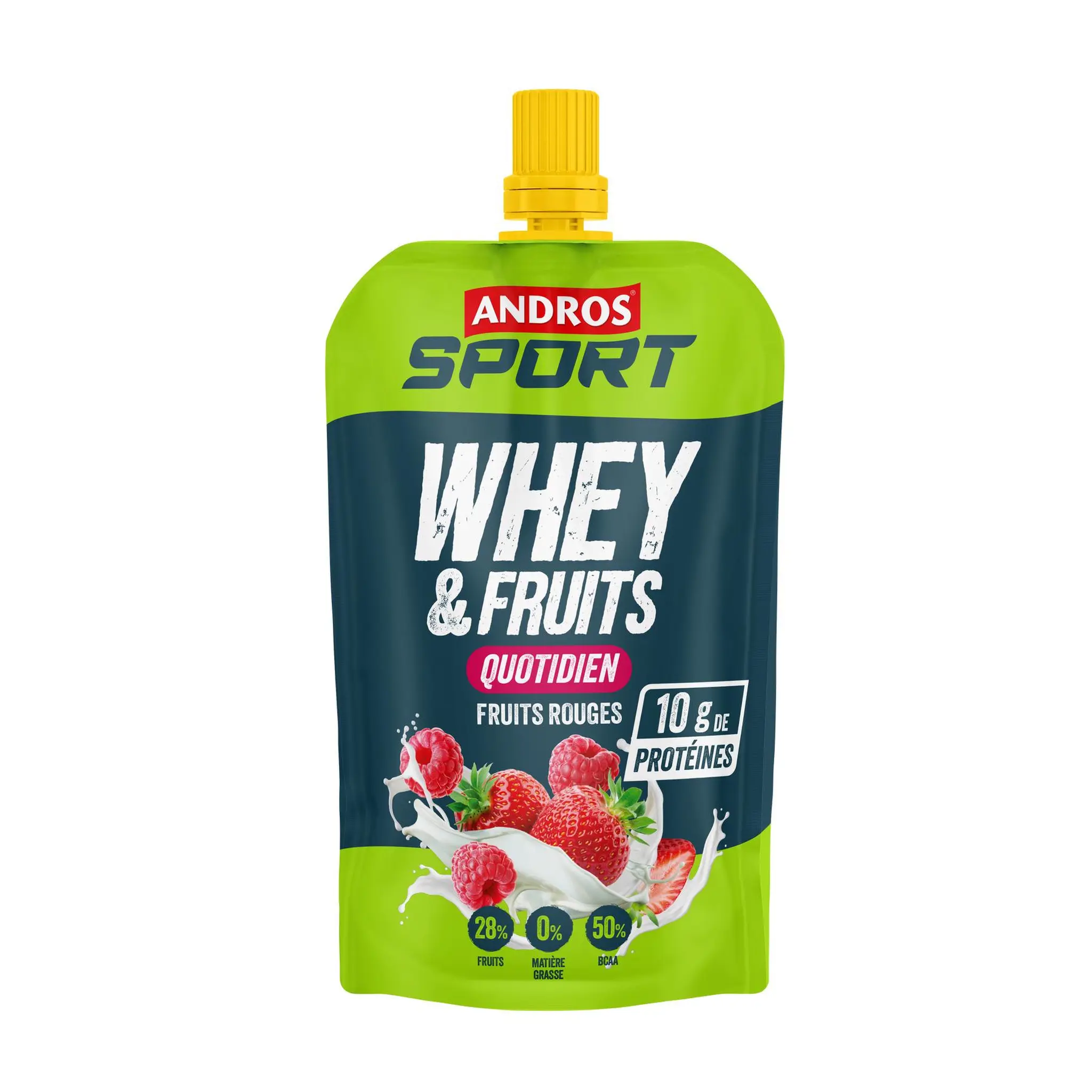 ANDROS Sport Gourde avec whey et fruits saveur fruits rouges