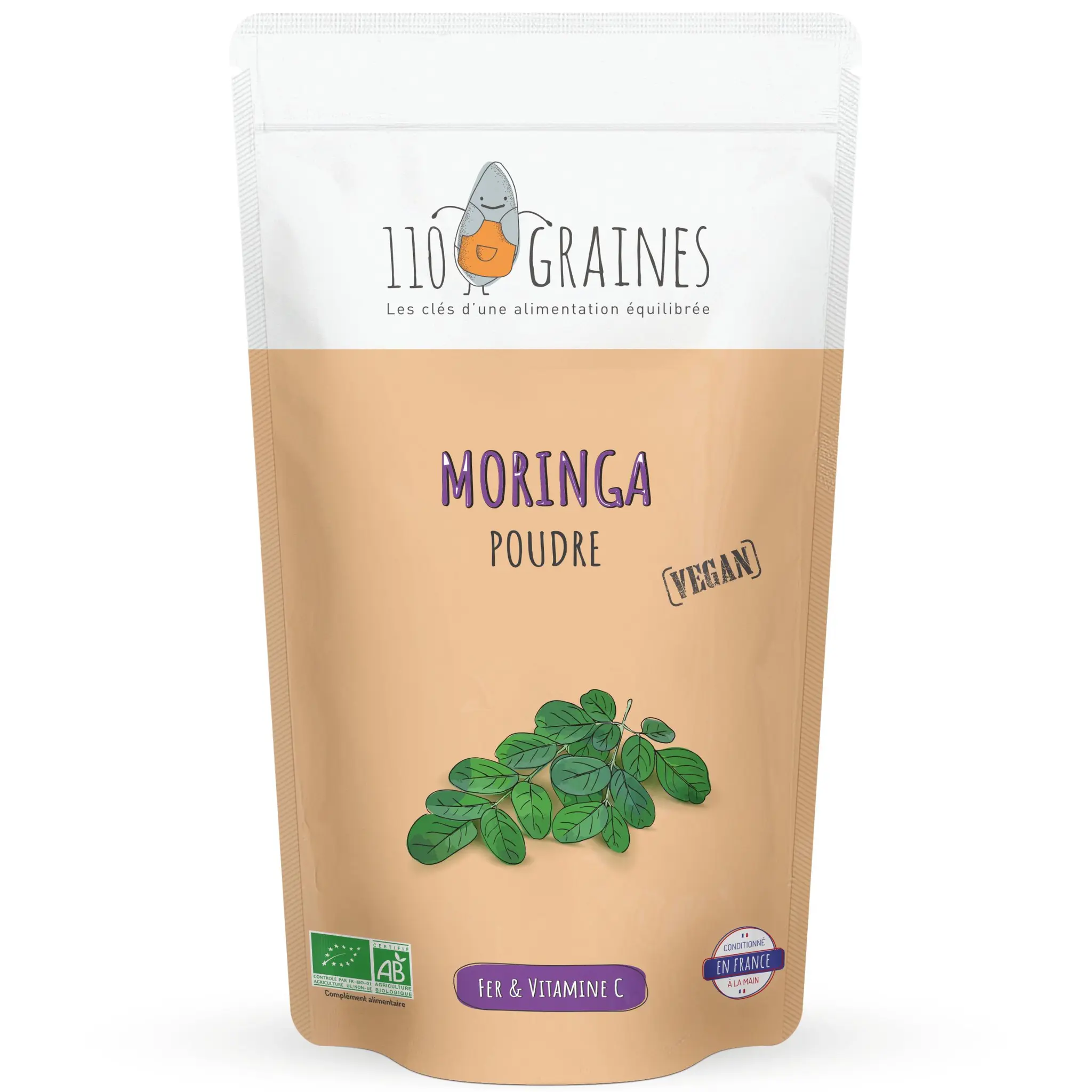 110 GRAINES Moringe bio en poudre