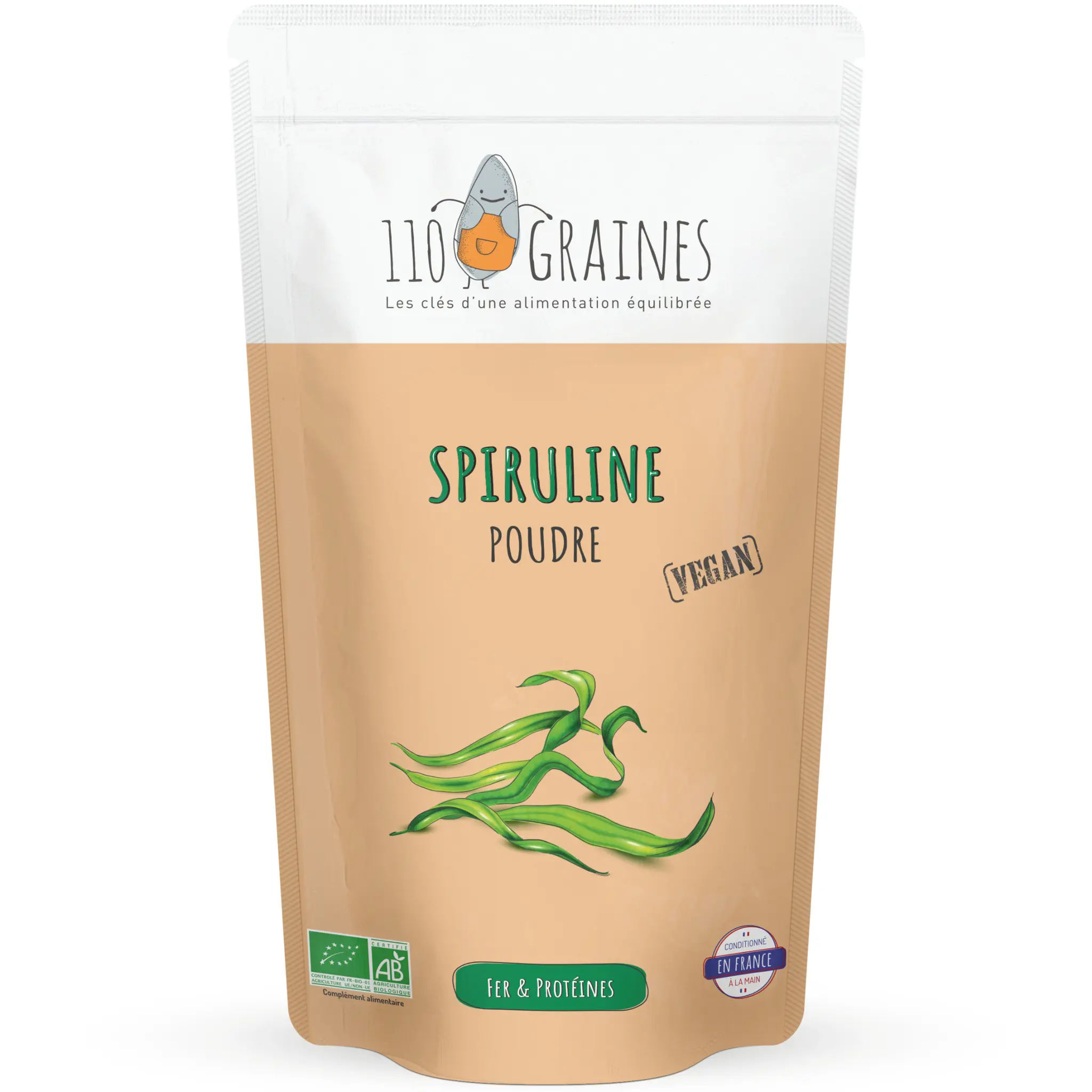 110 GRAINES Spiruline bio en poudre