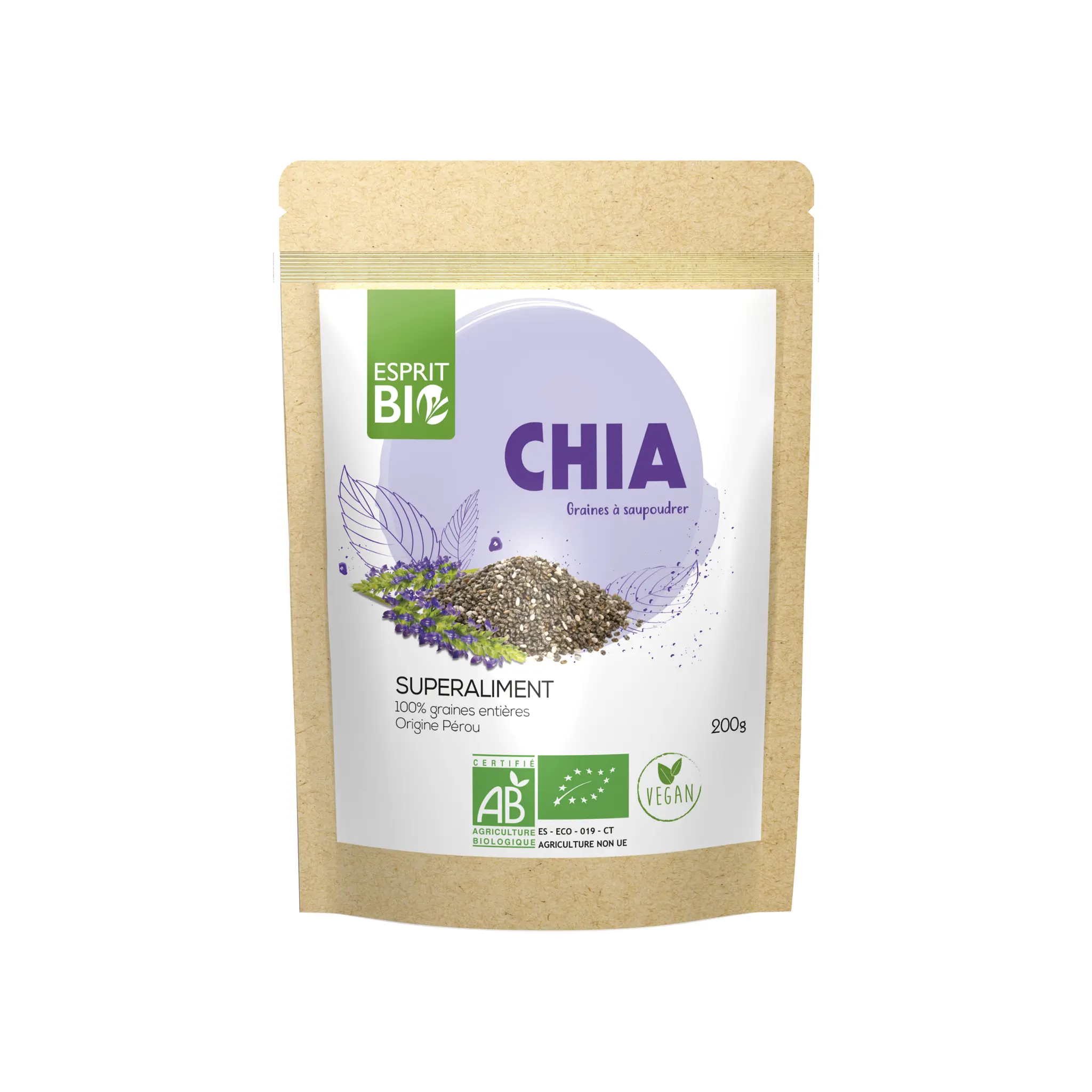 ESPRIT BIO Graines de chia entières superaliment