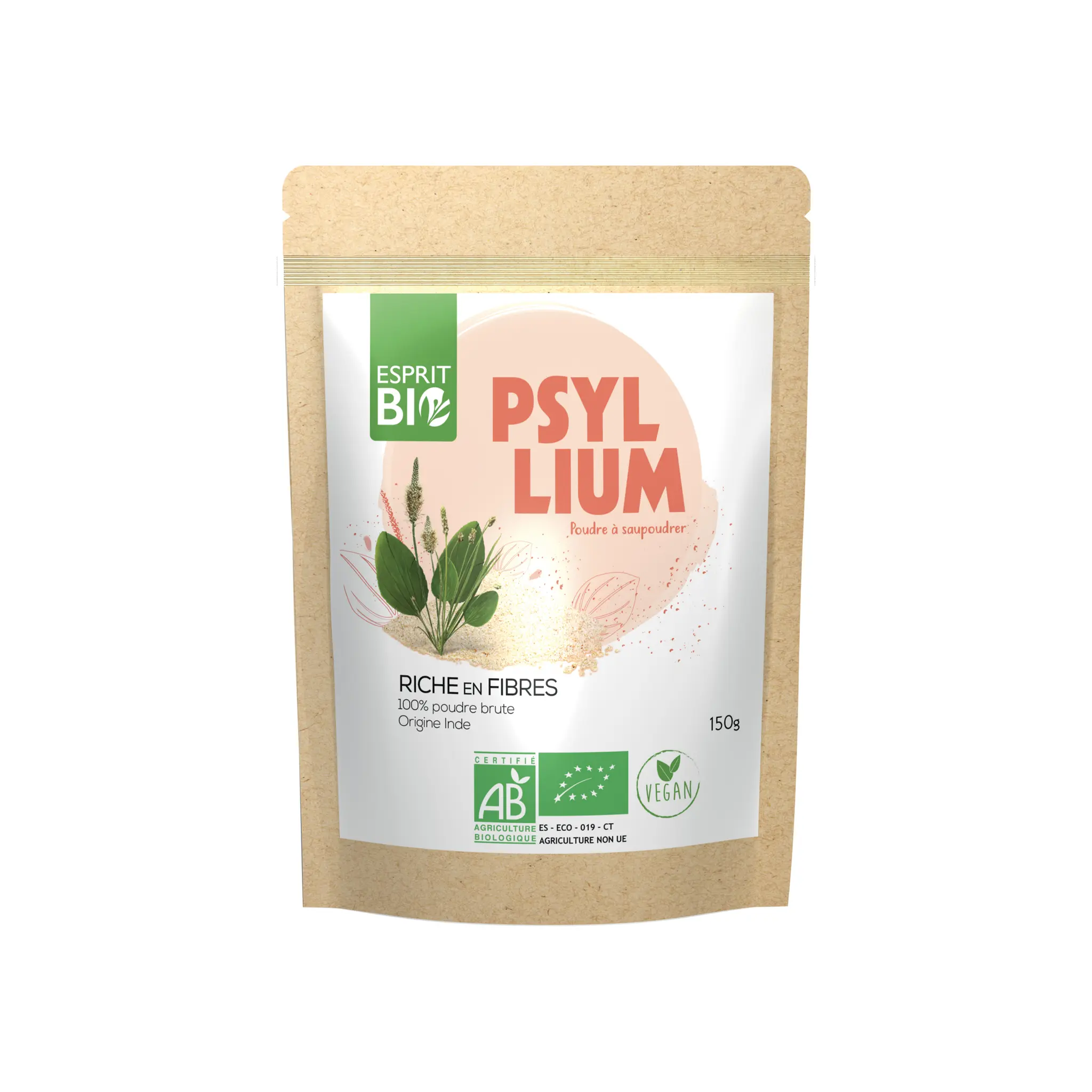 ESPRIT BIO Psyllium en poudre riche en fibre bio