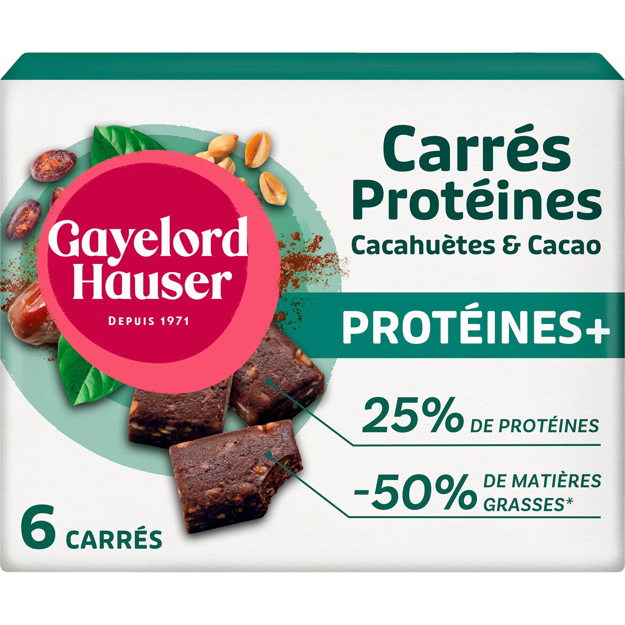 GAYELORD HAUSER Carrés protéines+ aux cacahuètes et cacao