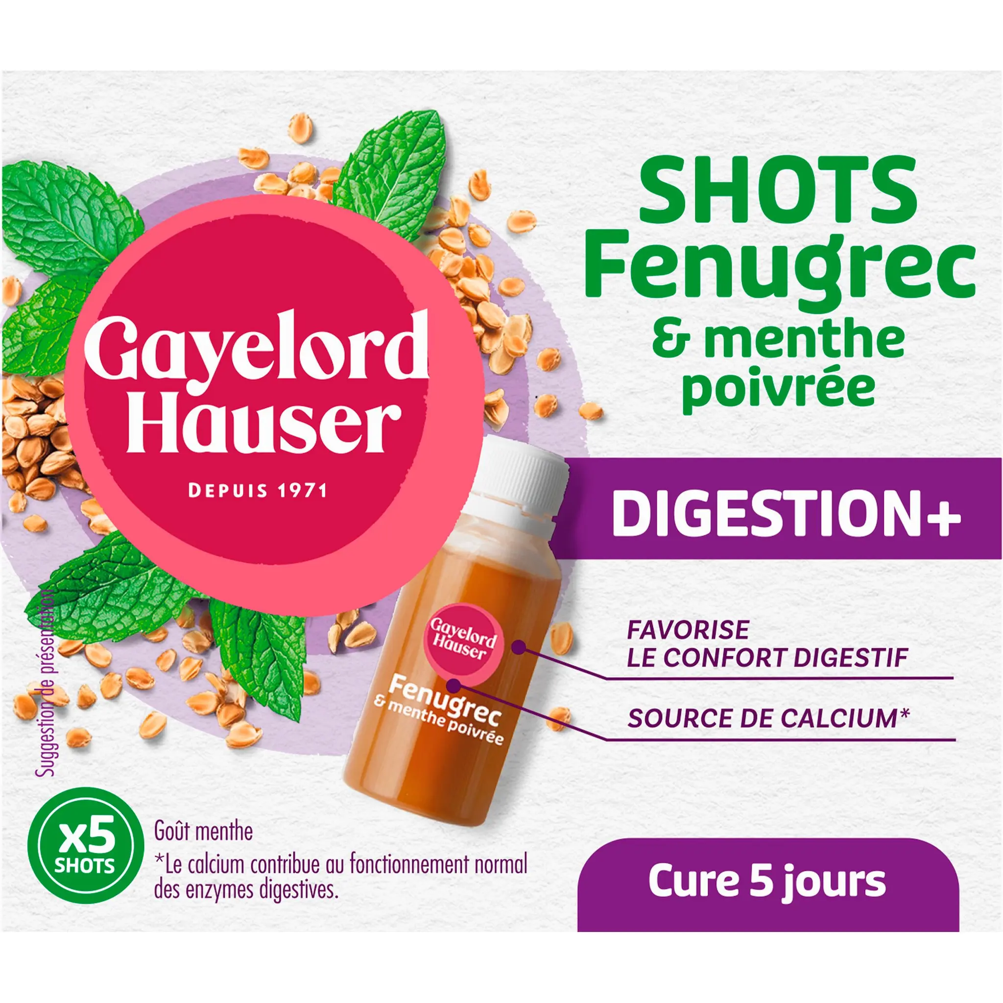 GAYELORD HAUSER Shot Fenugrec et menthe poivrée