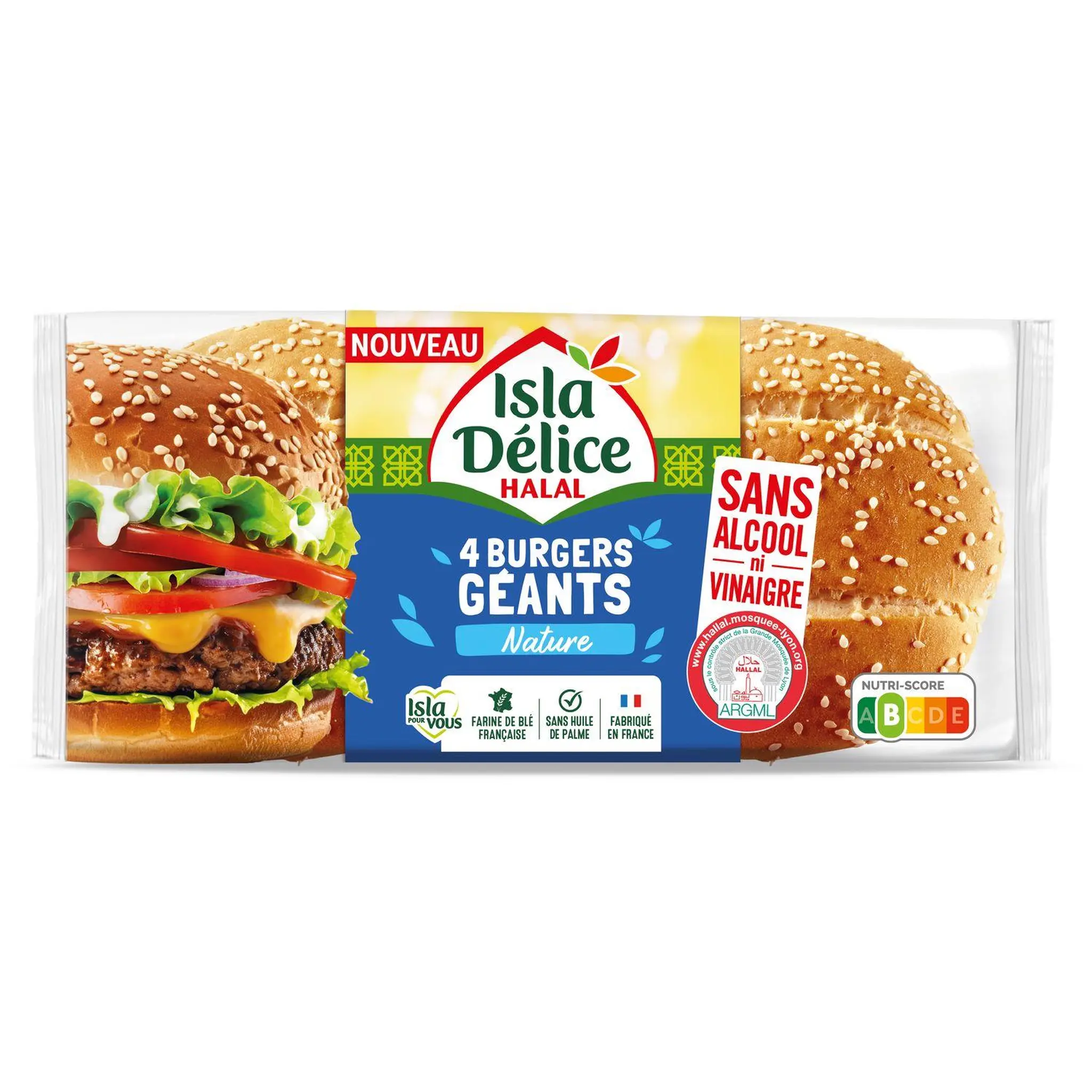 ISLA DELICE Burgers géants nature halal