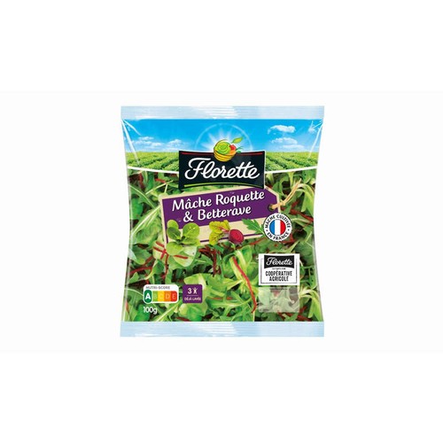 Florette Trio Mâche Roquette et Betterave 2x50g