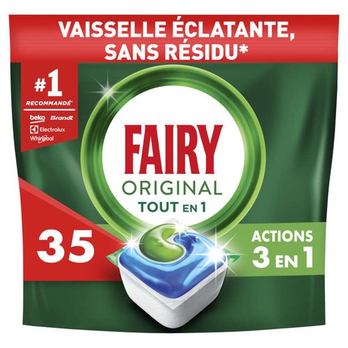 Fairy Capsules Lave-Vaisselle Original Actions 3en1 *34 Lavages 473g