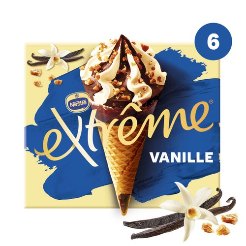 Nestlé Extrême Cônes Vanille & Nougatine x6 426g