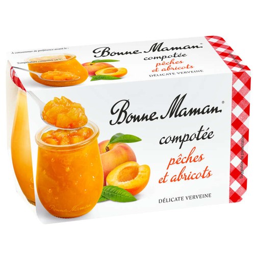 Bonne Maman Compotée Pêches & Abricots 2x130g
