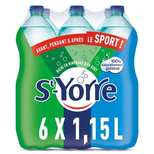 St yorre Eau Minérale Naturelle Naturellement Gazeuse 6x1,15L