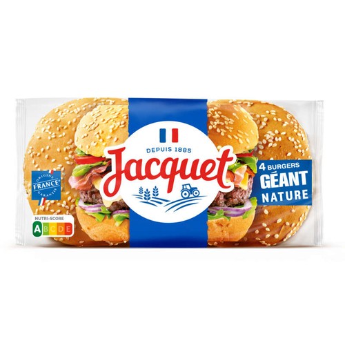 Jacquet Burger Géant Nature x4 330g