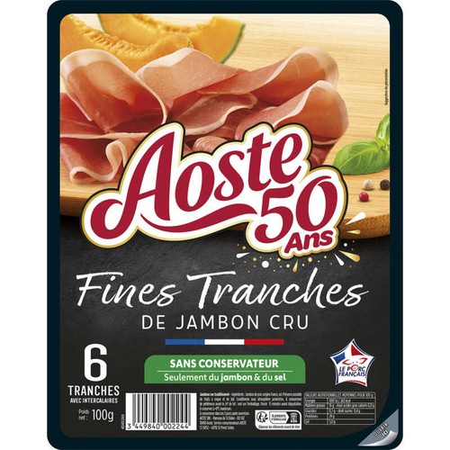 Aoste Jambon cru fines et fondantes 100g