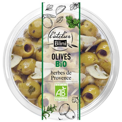 L'Atelier Blini Olives Vertes Et Noires Ail & Herbes De Provence Bio 150g