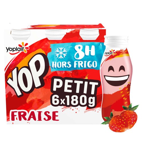 Yoplait Ptit Yop Fraise Yaourt à Boire Bouteilles 6x180g