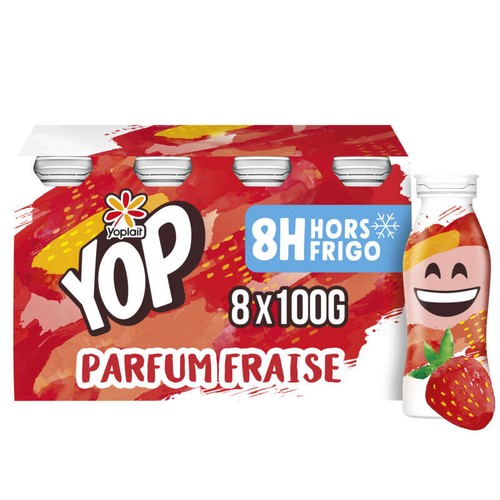 Mini Yop Fraise yaourt à Boire bouteilles 8x100g