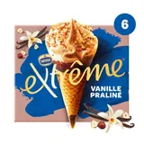Nestlé Extrême Cônes Vanille Praliné cœur fondant Praliné 6x71g