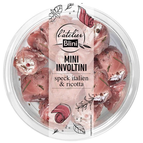 L'Atelier Blini Mini Involtini Speck Italien & Ricotta 120g