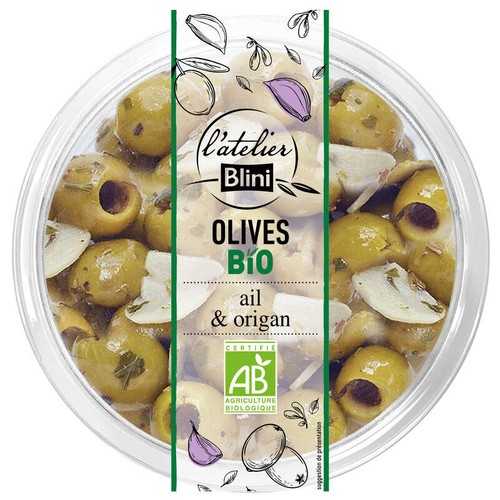 L'Atelier Blini Olives Bio Ail et Origan 150g