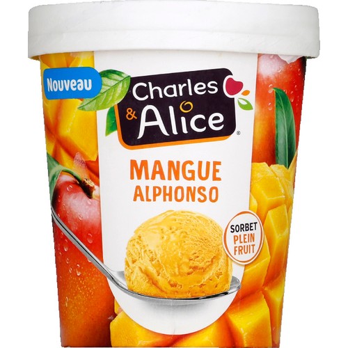 Charles & Alice Sorbet mangue plein Fruit 450ml