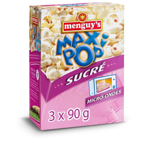 Menguy's Pop corn micro-ondes goût sucré 3x90g