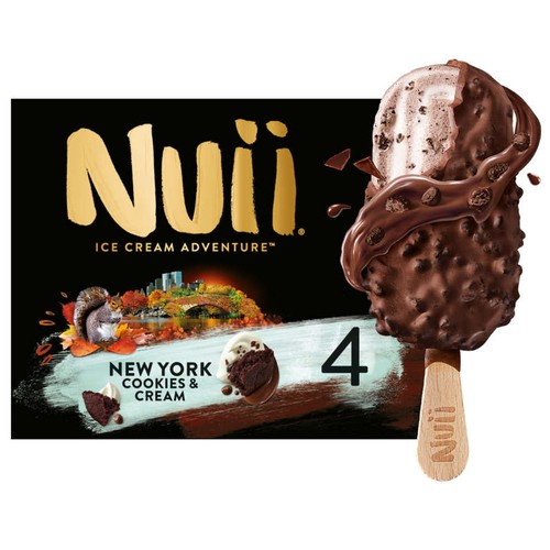 Nuii Bâtonnets Glacés New York Cookies & Cream x4 268g
