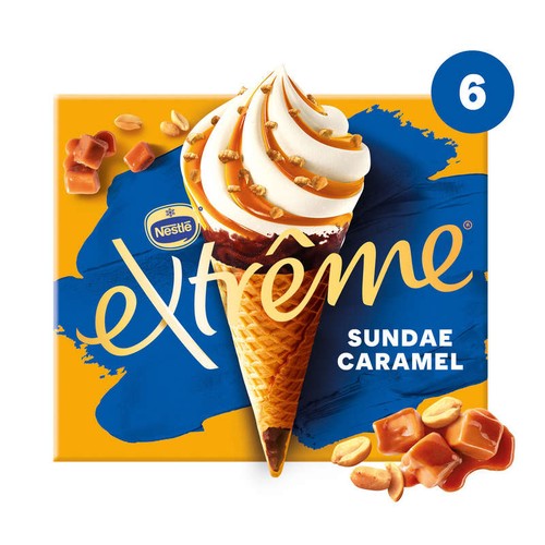 Extreme 6 Cônes Sundae Caramel 438g