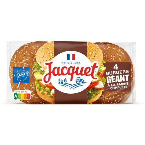 Jacquet Burger Géant Complet x4 330g