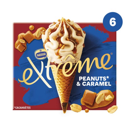 Extrême Cône glacé Cacahuètes et Caramel x6