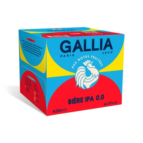 Gallia Bière IPA 0.0 Sans alcool 0,0% vol. 4x33cl
