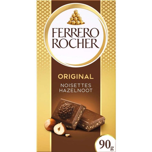 Ferrero Rocher Original Tablette Chocolat Au Lait Noisettes 90g