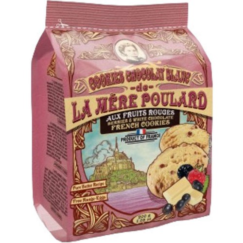 La Mère Poulard Cookies chocolat blanc fruits rouges 200g
