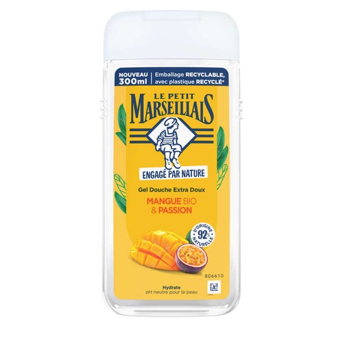 Le Petit Marseillais Gel Douche Extra doux Mangue Bio & passion 300ml