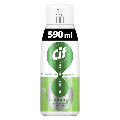Cif Infinite+Clean Spray Multi-Usages Nettoyage sans Efforts Recharge 590ml