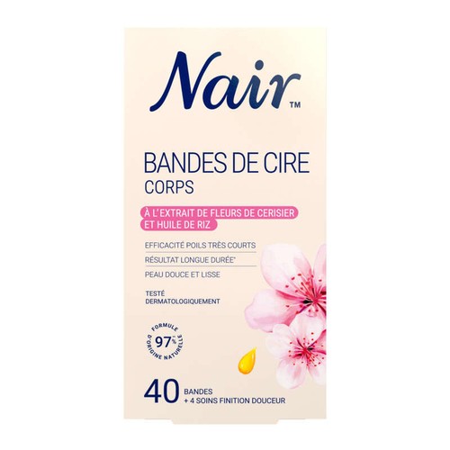 Nair Bandes Cire Froide Corps, Peaux Sensibles