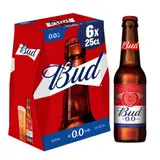 Bud Bière blonde Alcool 0,0% vol. 6x25cl