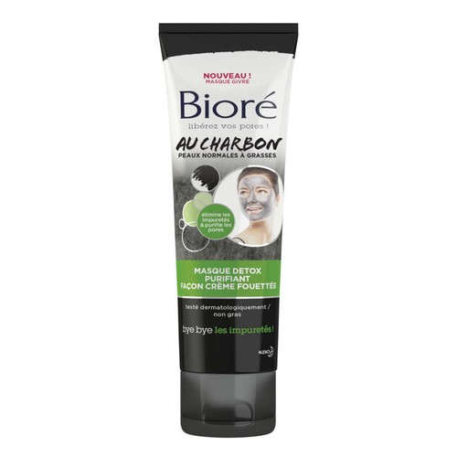 Bioré Masque Détox purifiant façon crème fouettée au Charbon 110ml