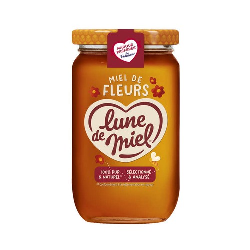 Lune de Miel Miel de fleurs, 100% Pur et Naturel 375g