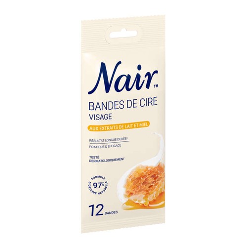 Nair Bandes de Cire Visage aux Extrait & Miel x12
