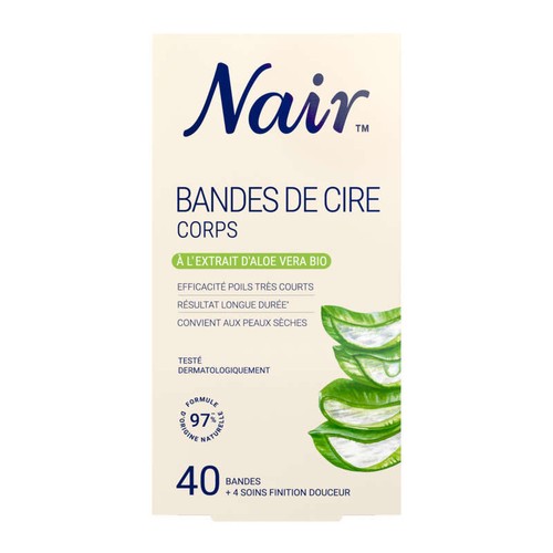 Nair Bandes de Cire froide corps à l'Aloe Vera 40 bandes