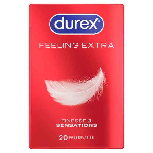 Durex Préservatifs Feeling  Extra - Fins Extra Lubrifié x20