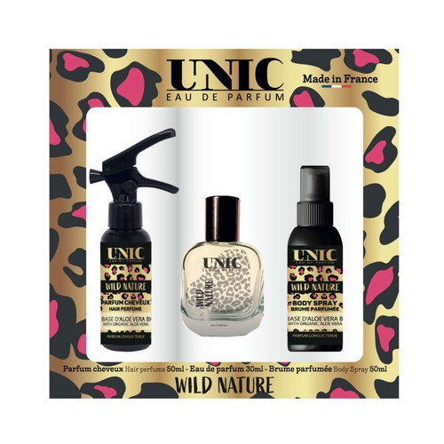Unic Coffret Eau de Parfum + Parfum cheveux 50ml + Bodyspray wild 50ml
